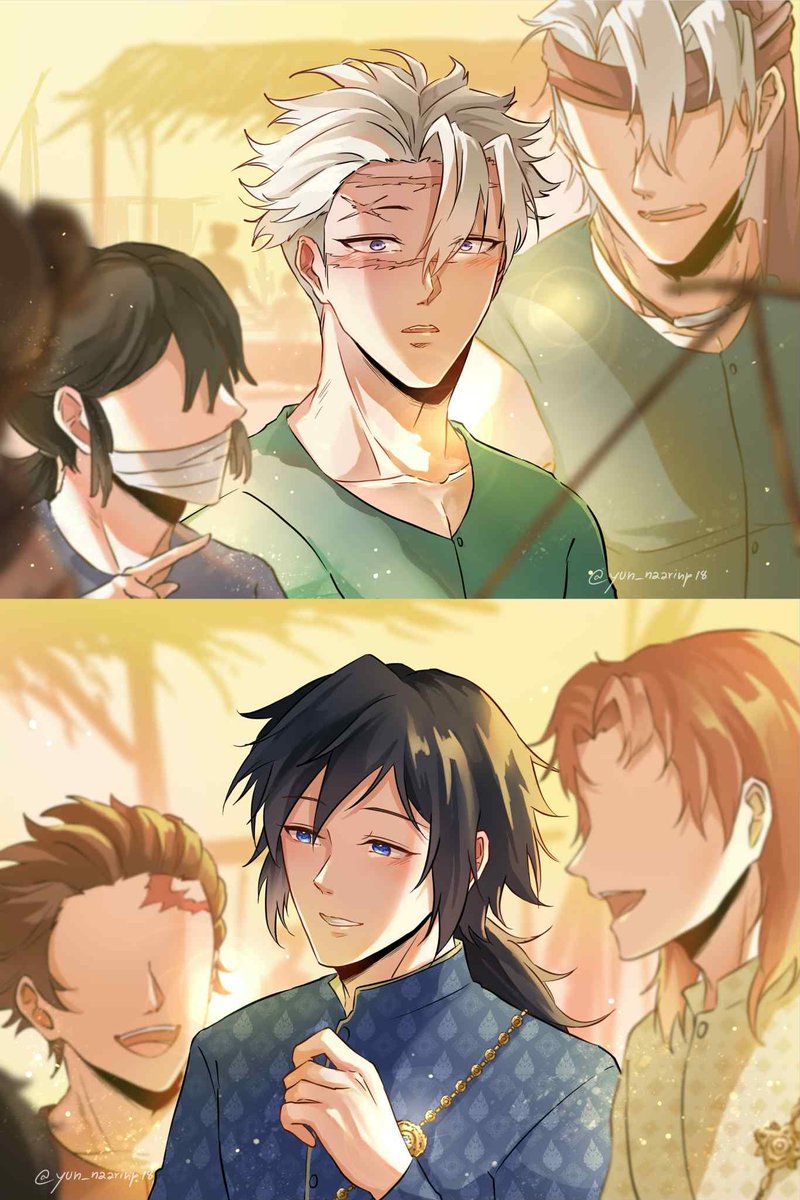 yun_naarinp18's tweet image. บุรุษงามพบพ้อง    พานตรึง
ดุจดั่งมนต์คำนึง    หยุดฟ้า
ไพลินเนตรวาวซึ้ง หวานลุ่มลวงใจ
เกศปีกกาอ่อนค่า  ยิ้มเร้ารัวทรวง

ยลเดียวโลกดั่งห้วง   เงียบหาย
ราวกลองกระทบกาย   สั่นคล้อย
ครานั้นจึ่งรู้คลาย   ความรัก
ก่อเกิดกลางทรวงน้อย    ดั่งต้องมนต์ชาย

#ซาเนกิยู #sanegiyuu #さねぎゆ