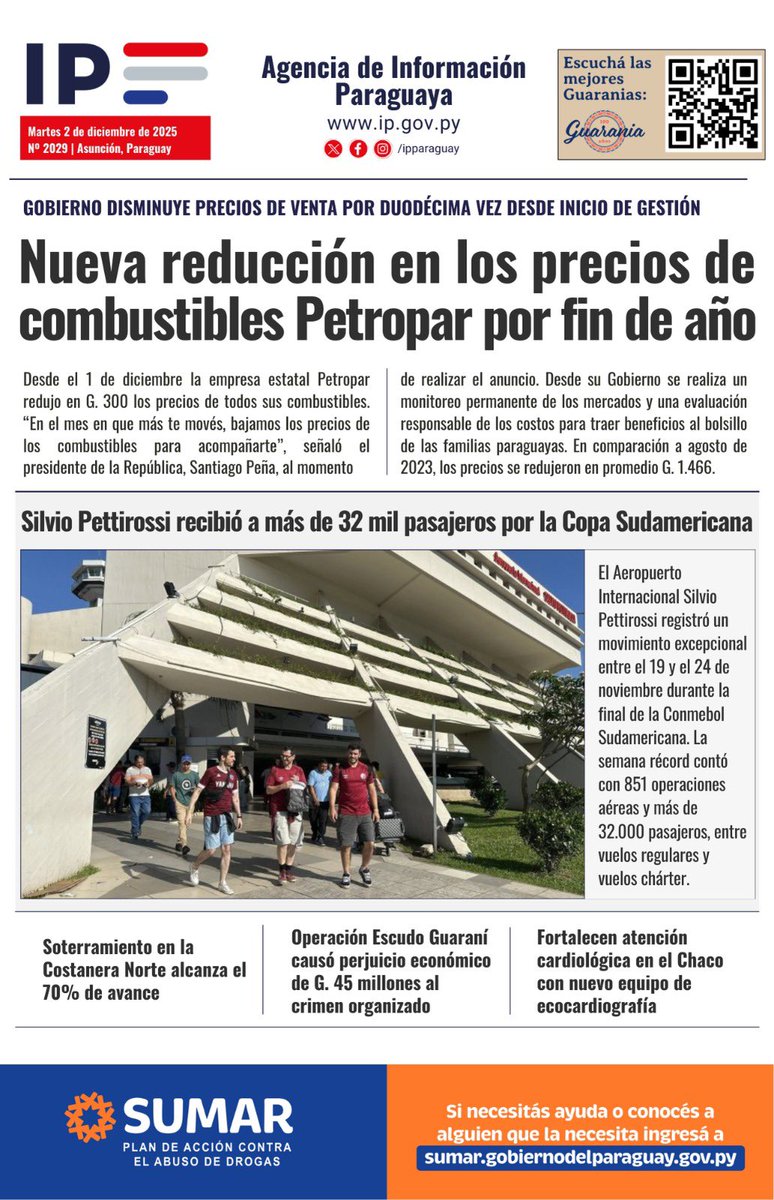 🗞 Compartimos los principales titulares de la <a href="/IPParaguay/">IP Paraguay</a>

💻📲Toda la información actualizada del día en ip.gov.py