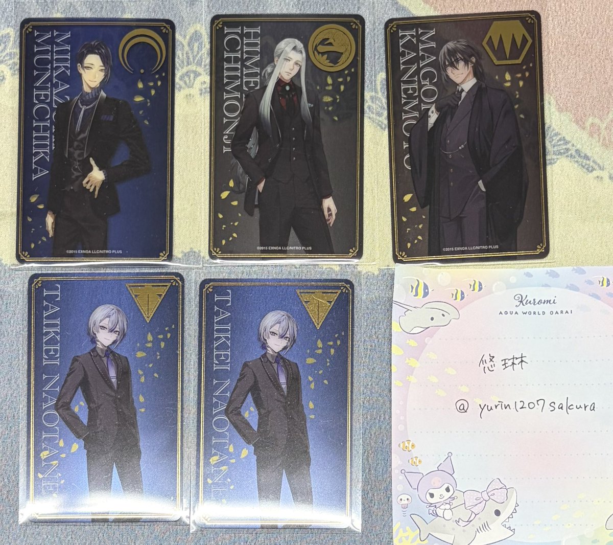 譲渡】刀剣乱舞 大本丸博 祝装 箔押しクリアカード 【譲】三日月 姫鶴