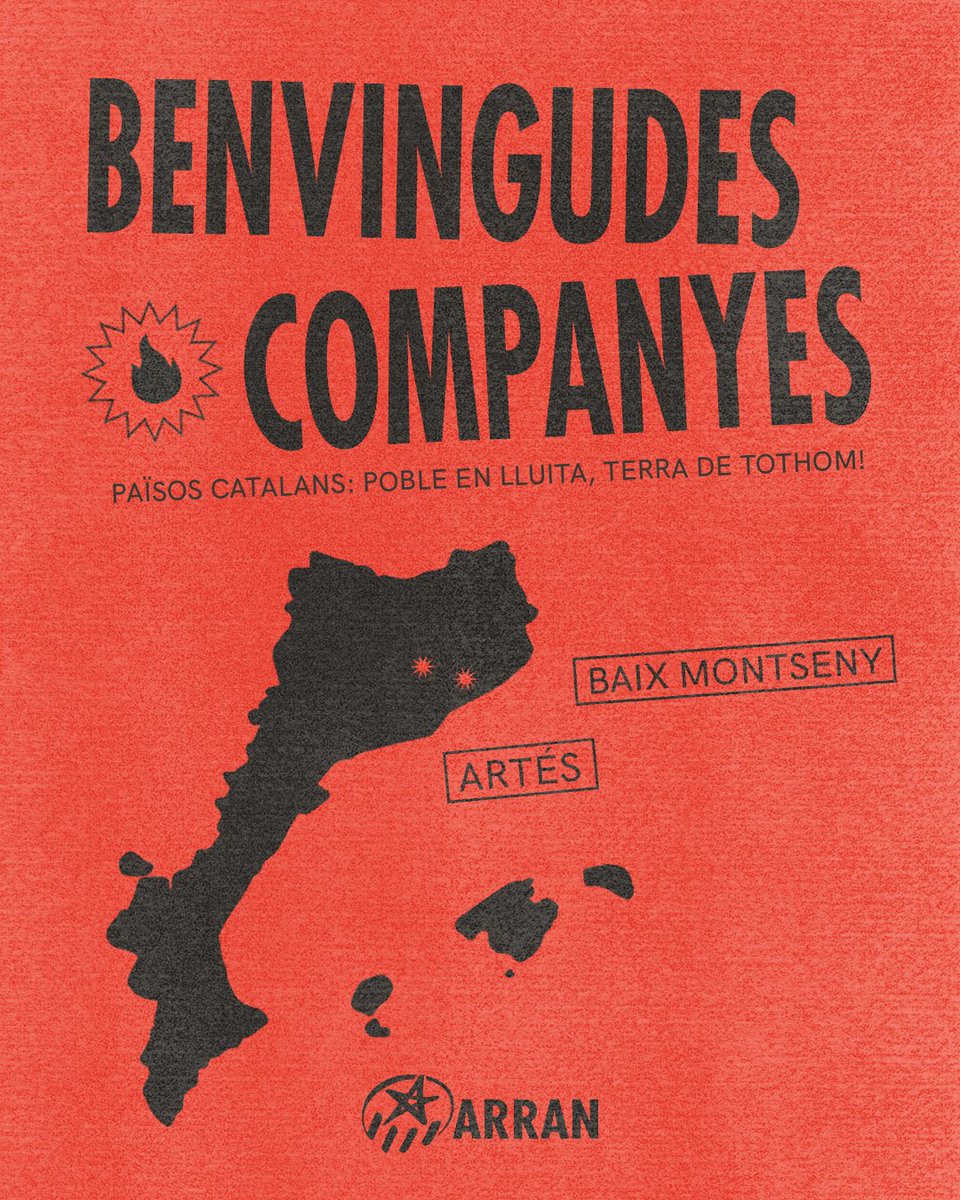 ✨ Avui donem la benvinguda a la nova assemblea <a href="/arranartes/">Arran Artés</a> i <a href="/arran_baixmun/">Arran Baix Montseny</a> !

Als #PaïsosCatalans el jovent seguem Arran ✊🏽