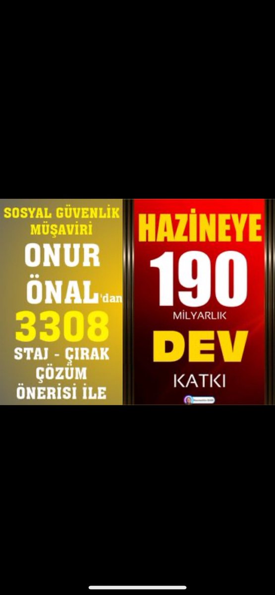 W7
Uygulanabilirliği %💯 olan @Onuronal  çözüm raporu ile hem mağduriyet sonlanacak;
 Hemde SGK kasasina heryıl artarak 190 milyar gelir kazandıracak !
Sayın
<a href="/RTErdogan/">Recep Tayyip Erdoğan</a> 
<a href="/dbdevletbahceli/">Devlet Bahçeli</a> 
<a href="/_cevdetyilmaz/">Cevdet Yılmaz</a> 
<a href="/isikhanvedat/">Prof. Dr. Vedat Işıkhan</a> 
Eğer Eğitimse
#StajyerÇıraklarNedenİşKazasıGeçirir