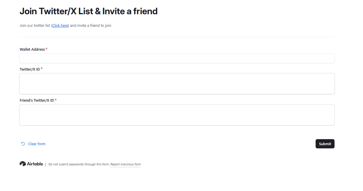 Invite mission of <a href="/integra_layer/">integra.</a> is very simple, just fill up the form and submit to invite your friends.
Form:
airtable.com/appBUaPejph1Qx…