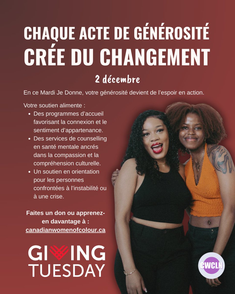 _CWCLN's tweet photo. #GivingTuesday on December 2, CWCLN joins organizations worldwide in celebrating the power of radical generosity
/
GivingTuesday, le 2 décembre, le CWCLN se joint aux organisations du monde entier pour célébrer la puissance de la générosité radicale
Donate
https://t.co/Y9KzH2ahXh https://t.co/EKstqVcUEj