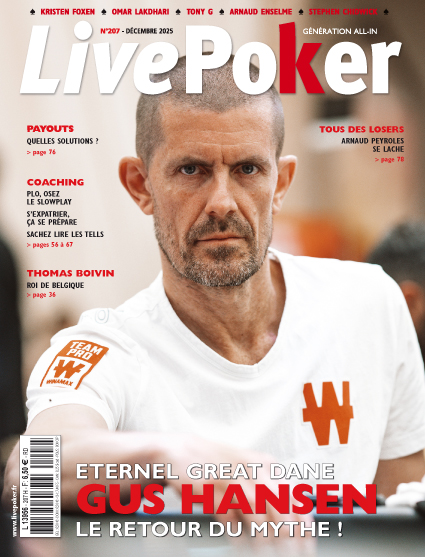 LivePoker N°207 - La légende Gus Hansen membre du Team Pro Winamax en couverture du magazine !

#livepoker #magazine #gushansen #winamax #couverture #légende #collector