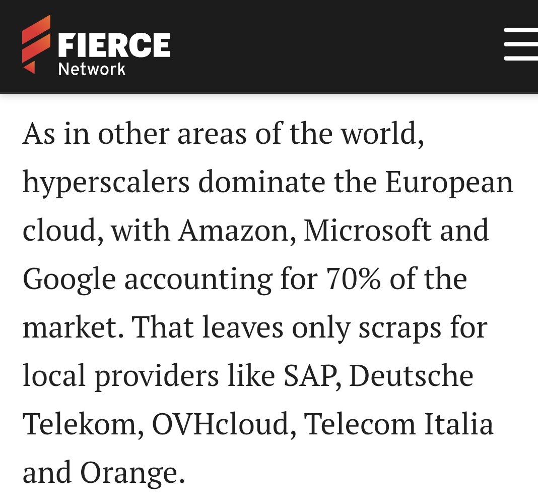 US companies provide 70% of cloud-services in Europe.

Can we please stop this utter nonsense that the EU has escalation dominance over the US.