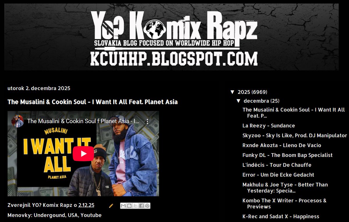 New Video
The Musalini &amp; Cookin Soul - I Want It All Feat. Planet Asia
kcuhhp.blogspot.com/2025/12/the-mu…