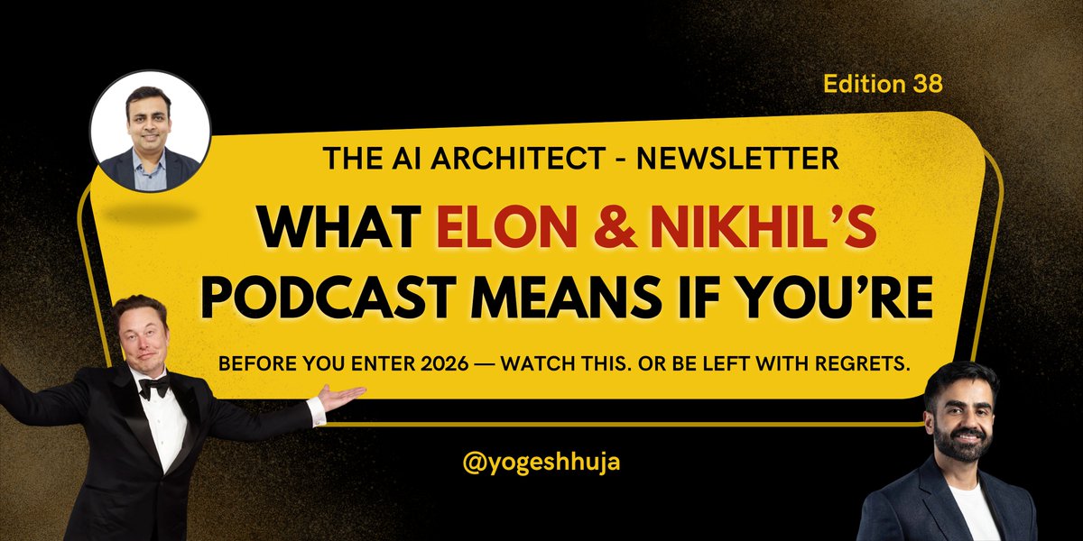 Check out the latest article in my newsletter: The Elon Musk × Nikhil Kamath Conversation : You’re Either a Builder or Background Noise   linkedin.com/pulse/elon-mus… via <a href="/LinkedIn/">LinkedIn</a>