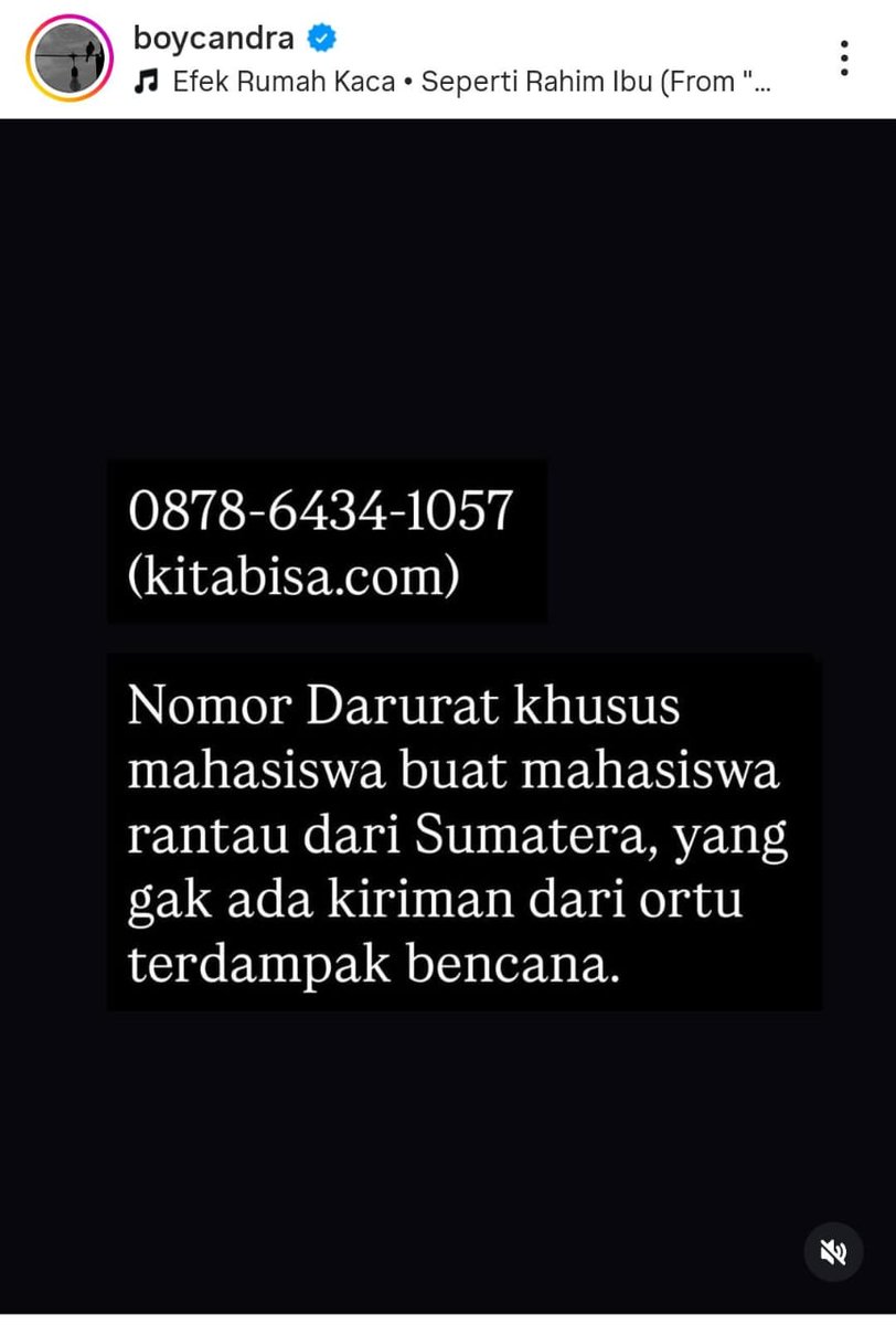 🚨 TOLONG SEBARKAN LAGI LAYANAN BANTU MAHASISWA RANTAU YANG ORANGTUANYA TERDAMPAK BENCANA DI SUMATERA 🚨

Mahasiswa rantau yang orangtuanya terdampak bencana di Sumatera dan gak bisa kirim uang, silakan langsung chat WhatsApp untuk minta bantuan: 087864341057. 

Layanan ini masih