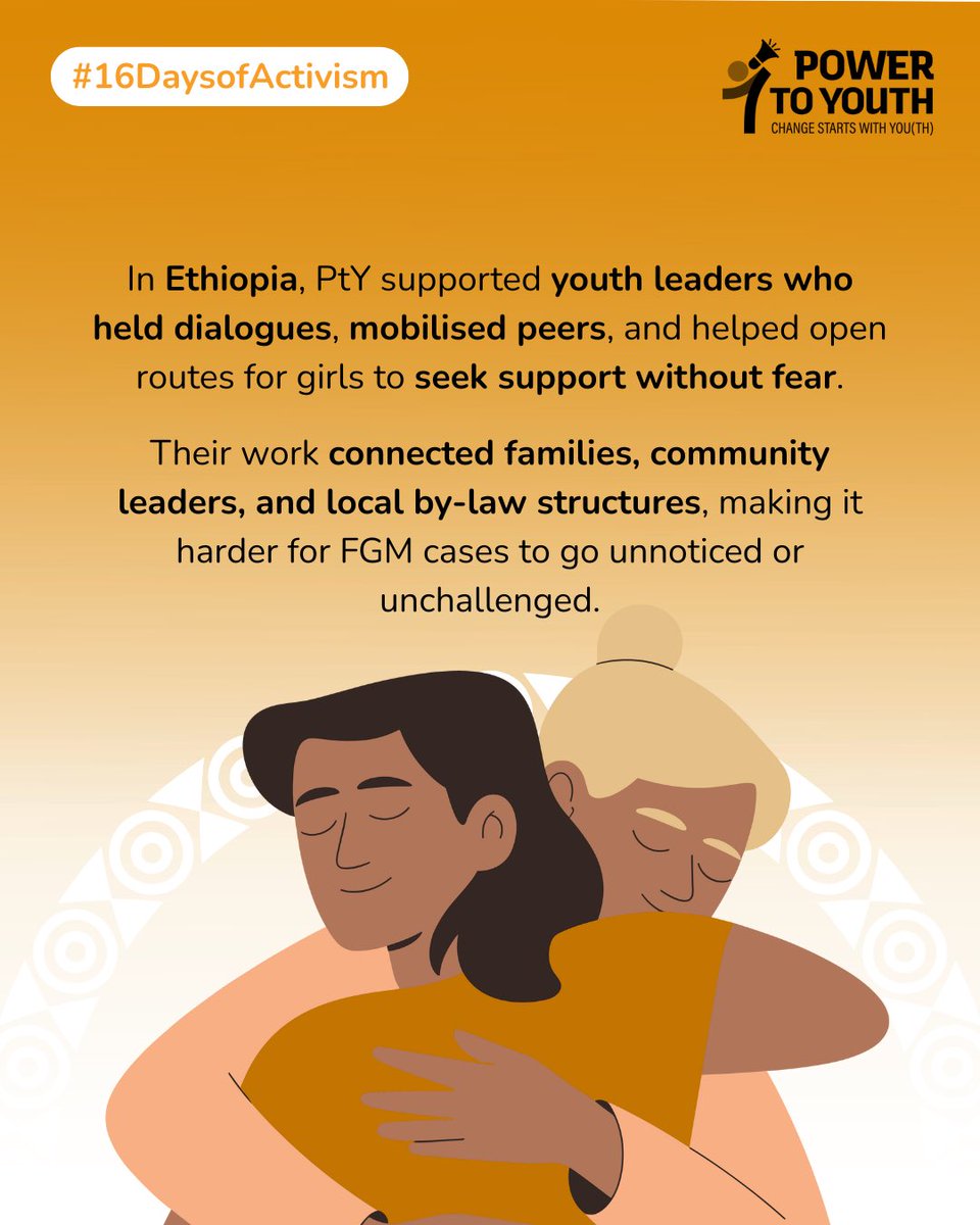 powertoyouth21's tweet image. We’re highlighting how youth leadership brings harmful norms into the light 🧡 Real protection starts when communities stop treating silence as culture. 
#16Days #UNiTE #ACTtoEndViolence #PowerinProtection