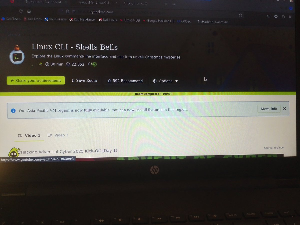 OGUNDAREKE22096's tweet image. Advent of cyber, day 1 ✅
Let&apos;s go 🚀
#adventofcyber2025 #tryhackme