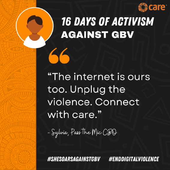 CAREinKenya's tweet photo. Click with compassion. Every post, comment, or share has the power to heal or harm, choose kindness. 

Silence is not a shield; it’s a weapon. Speaking up against digital violence protects women/girls and holds abusers accountable. 

#SHESOARsAgainstGBV #EndDigitalViolence #orangetheworld