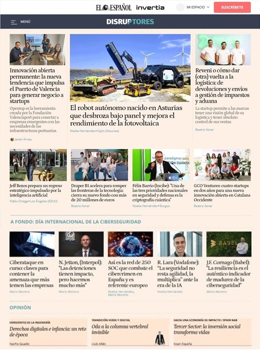 disruptoresee's tweet image. ☀️ ¡Feliz #martes! Nuestra portada:
➡️ f.mtr.cool/gxipqbnega

Destacamos 👀:

🆕 Pionero robot para plantas fotovoltaicas 
➡️ f.mtr.cool/uxfafixbok
✍️ @NoeliaHn 

📦 Reveni da otra vuelta a la logística inversa
➡️ f.mtr.cool/rdxvmkqzan
✍️ @beazmi