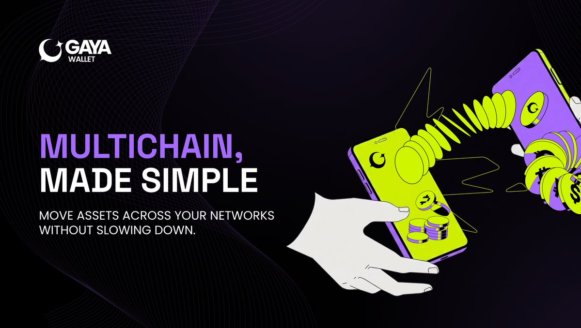 Gayawallet's tweet image. Crossing chains should feel simple.

The updated multichain flow in Gaya Wallet brings faster interactions, a cleaner UI, and a more intuitive experience.

Bridge. Swap. Move without friction.
Try it in Gaya Wallet today.


#Web3 #CryptoWallet #Multichain