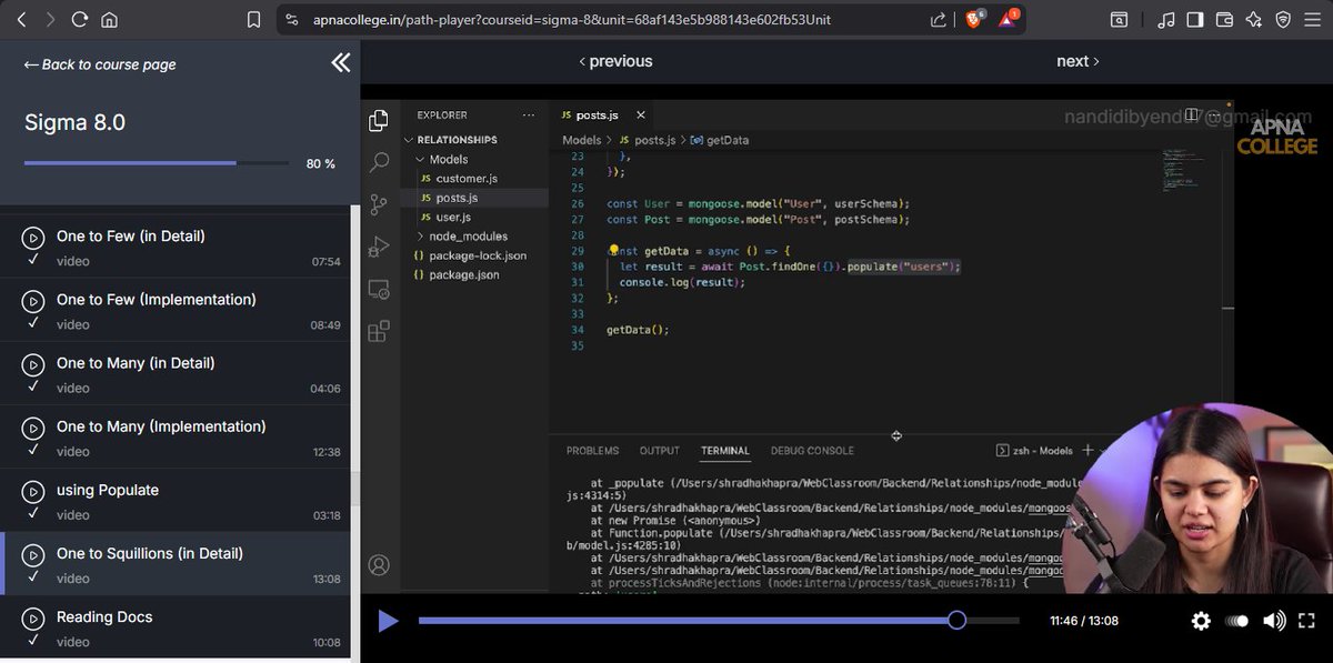 dibyendu2005's tweet image. Day 86 — Population Explosion 😂

Learned the famous “One-to-Squillions” relation + how to use populate() in MongoDB.
Linking data just got crazy powerful 😎🔥
#100DaysOfCode #MongoDB #Mongoose #Backend #WebDev