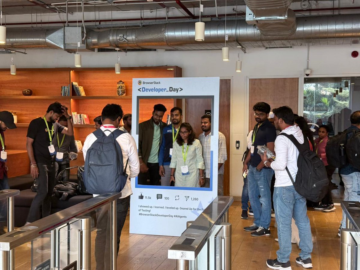 browserstack's tweet image. What. A. Day. 🔥
Our first-ever #DeveloperDay in Hyderabad was a full house — buzzing with curiosity, nonstop questions, standout sessions, and conversations that reminded us why this community is so special.

Testers and developers brought serious energy to the Testathon,…