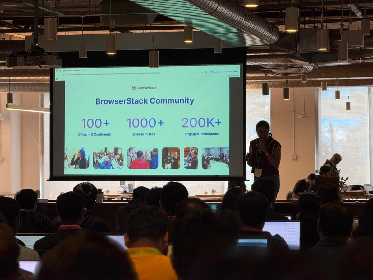browserstack's tweet image. What. A. Day. 🔥
Our first-ever #DeveloperDay in Hyderabad was a full house — buzzing with curiosity, nonstop questions, standout sessions, and conversations that reminded us why this community is so special.

Testers and developers brought serious energy to the Testathon,…