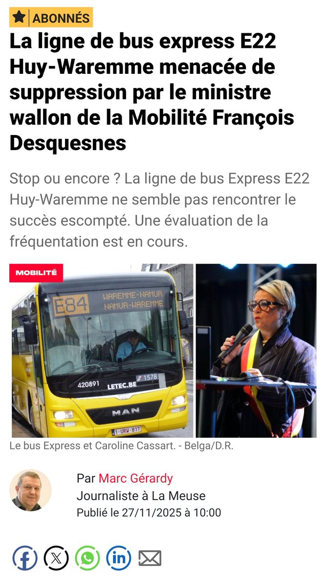 Mathieu_Ale's tweet image. C&apos;est ça la politique des @LesEngages_be.

Avant les élections on défend les lignes de bus, le fait qu&apos;il ne faut pas voir que la rentabilité.

Et au pouvoir, le ministre Engagé @DESQUESNESF veut supprimer une ligne de bus car pas assez rentable.