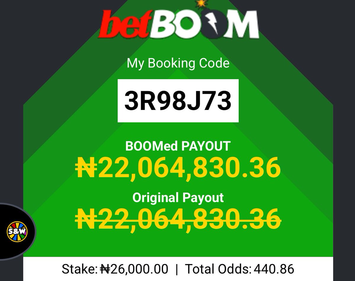 VecthorTips's tweet image. Safe to stake on 

3R97S93
3R98J73
3R99C6D

#Bet9jaCode 
#Bet9jaCode