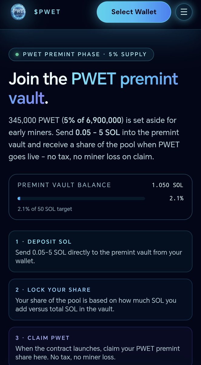 pwetfun's tweet image. $PWET premint is now opened, we are doing it early than expected. Launching when we are done devneting the program to perfect the system and LP will be live on Meteora asap next week or early if we deployed final crate program this week. 😎