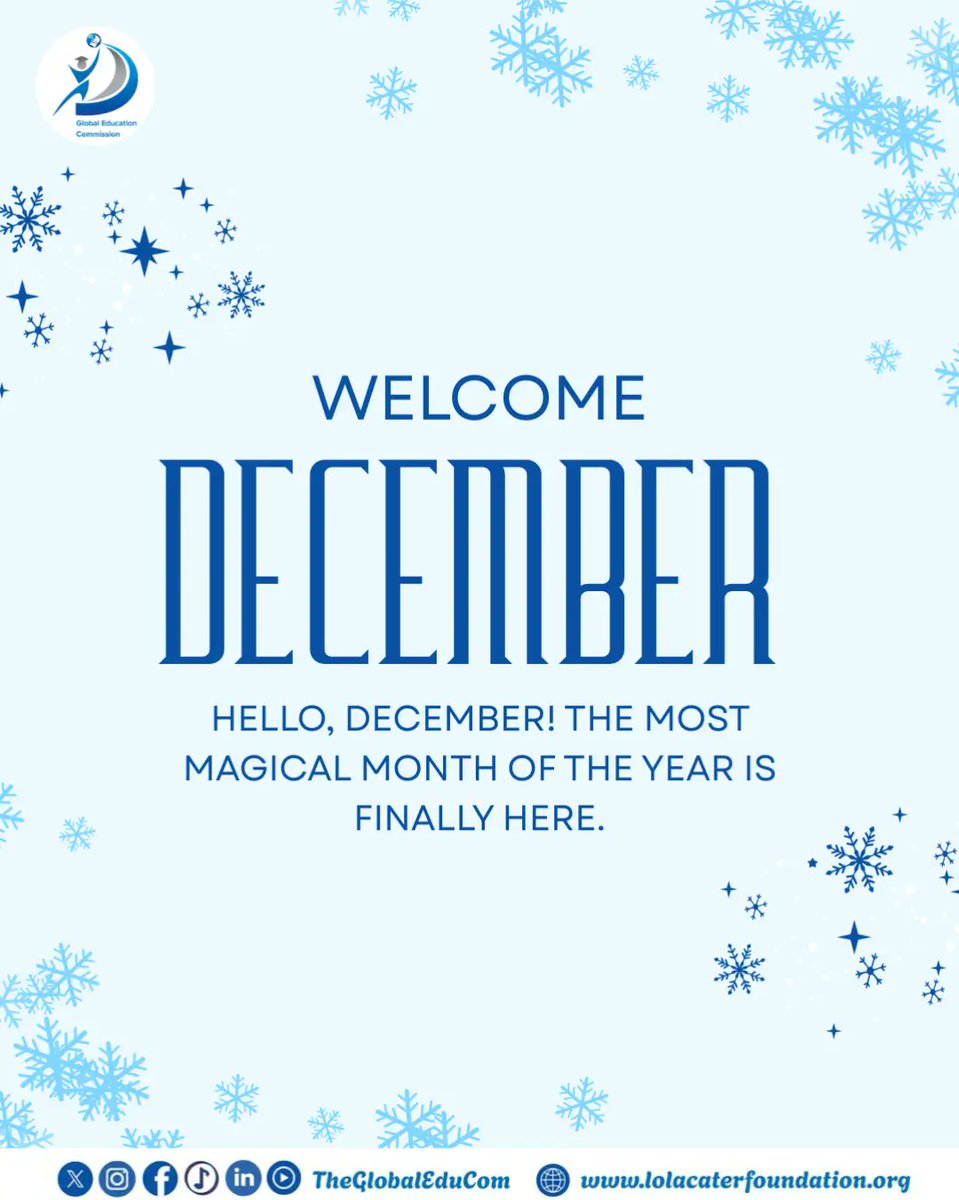 theGlobalEduCom's tweet photo. As you step into the final month of the year, may December bring you clarity, renewed strength and a fresh sense of purpose. Thank you for shaping minds, inspiring change and building the future one learner at a time.
#happynewmonth #thankyoueducators #seasonofcelebration https://t.co/gXbjHJXGVO