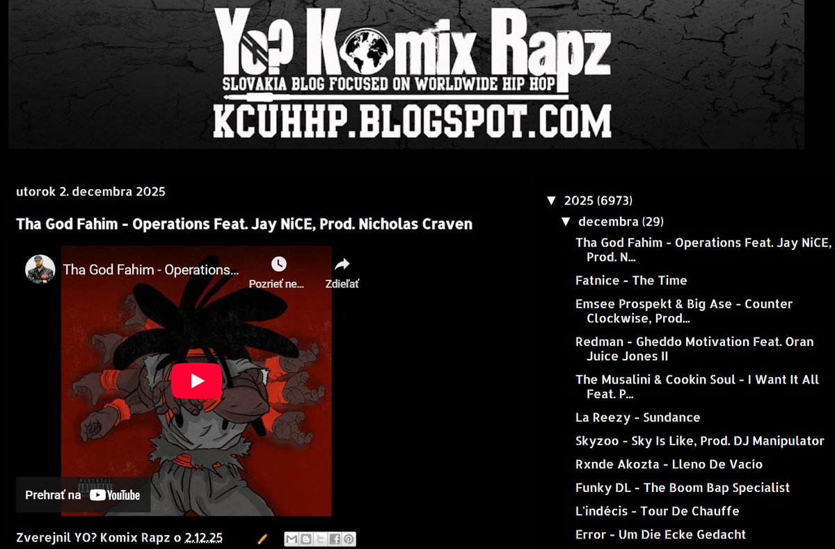 New Audio
Tha God Fahim - Operations Feat. Jay NiCE, Prod. Nicholas Craven
kcuhhp.blogspot.com/2025/12/tha-go…