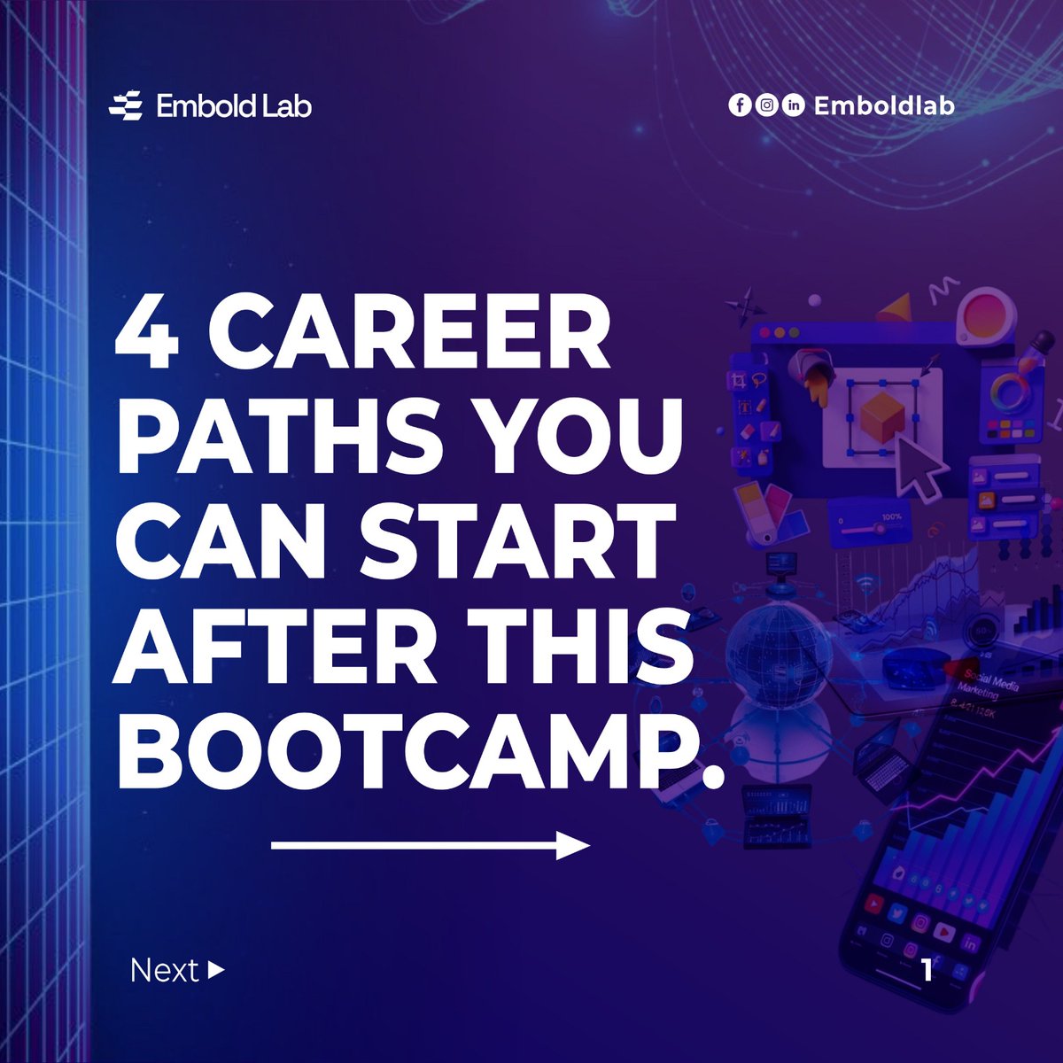 EmboldLab's tweet photo. Are you curious about what comes next?

🎨 Design. 📊 Analyze. 📈 Market. 🗂️ Manage. 🧭 Strategize.

Skills today → doors tomorrow.
Save these opportunities. https://t.co/iYZPI9Er4q