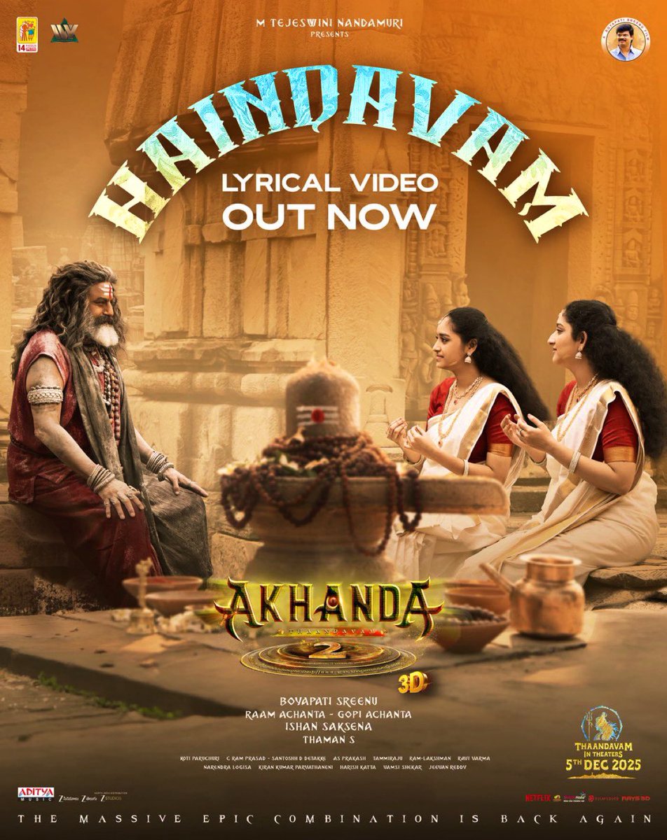 PopperstopTel's tweet image. The spirit and soul of Sanathana Dharma🔱💥

#Haindavam lyrical video from #Akhanda2 out now ❤‍🔥
▶️ youtu.be/qnTNmkeG7fo

Sung by the supremely talented #SarvepalliSisters ✨

#Akhanda2Thaandavam
#NandamuriBalakrishna #BoyapatiSreenu @AadhiOfficial @MusicThaman @14ReelsPlus