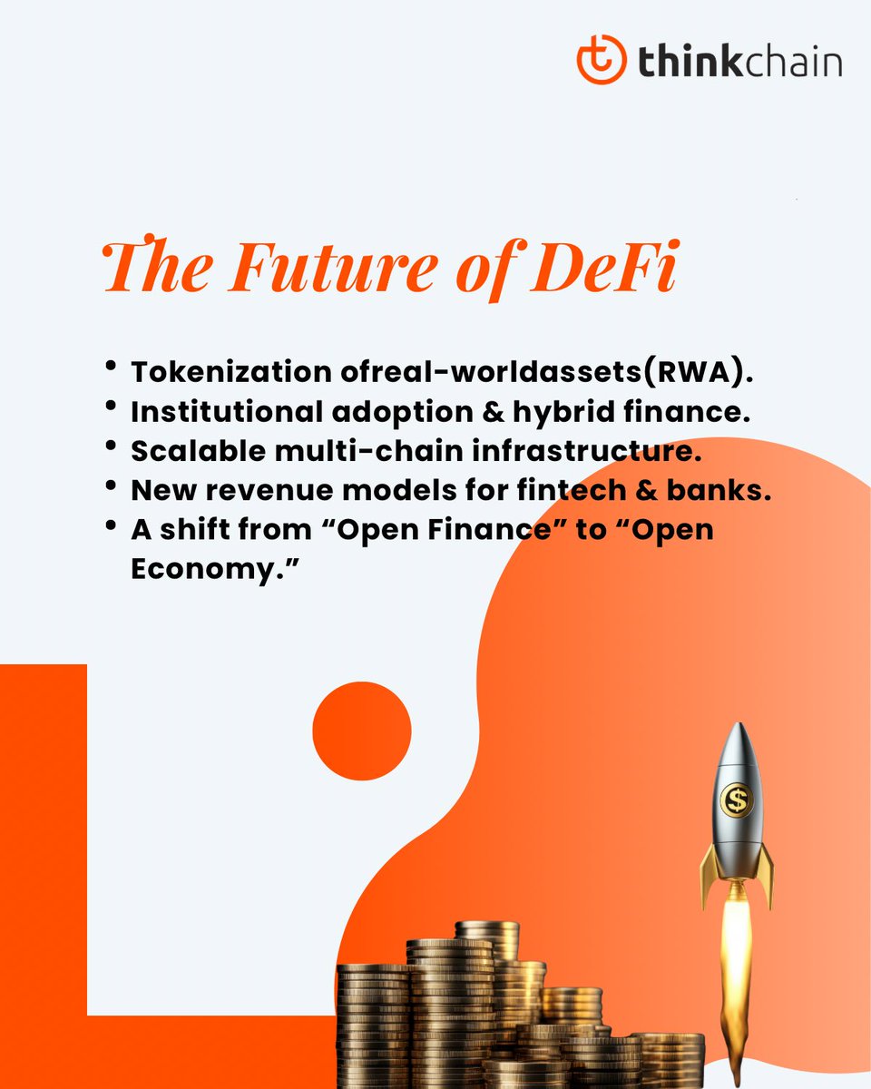 ThinkChainHQ's tweet photo. Finance is being rewritten — code is becoming the new bank.
DeFi brings transparency, speed, and global access to everyone.
Here’s a simple breakdown of the opportunities. https://t.co/pk2buroeiC