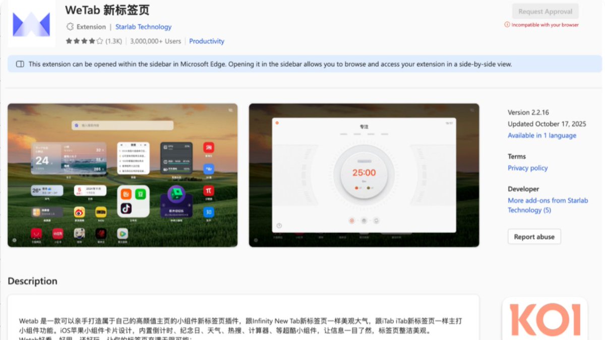 Se ha descubierto que extensiones populares como #WeTab e Infinity V+ secuestran maliciosamente a los usuarios y recopil