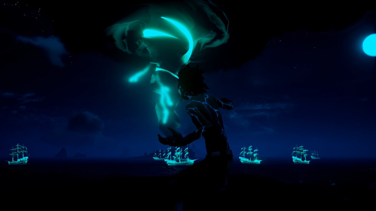 Mystic pirate summons the sea’s power ⚡️

#SotShot #SeaOfThieves <a href="/SeaOfThieves/">Sea of Thieves</a> 
Theme: Stormy Seas