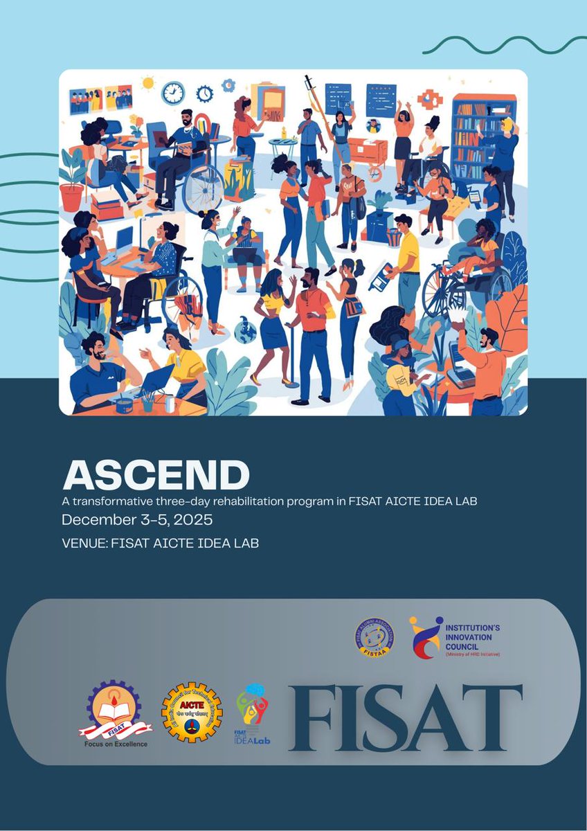fisatofficial's tweet image. The FISAT AICTE IDEA Lab is conducting &quot;Ascend: A 3-Day Rehabilitation Journey,&quot; an initiative designed to empower differently-abled individuals residing in and around Mookkannoor.