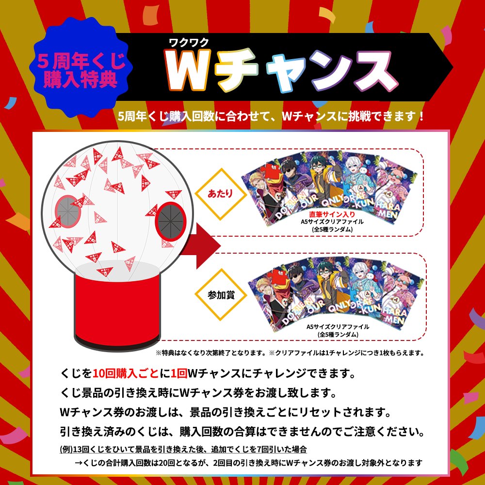 🎉ドズル社5周年くじ 10回購入ごとにWチャンスに挑戦