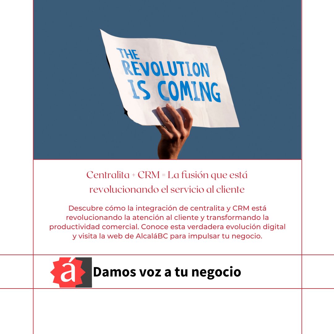 La unión centralita y CRM está revolucionando el servicio al cliente. Descubre más en la web de AlcaláBC.

alcalabc.com/mt
info@alcalabc.com
911 77 32 40

#Alcalabc
#PodemosAyudarte
#DamosVozATuNegocio
#ContactCenter
#CallCenter
#CallCenterMadrid
#Madrid
#CRM
#Centralita
