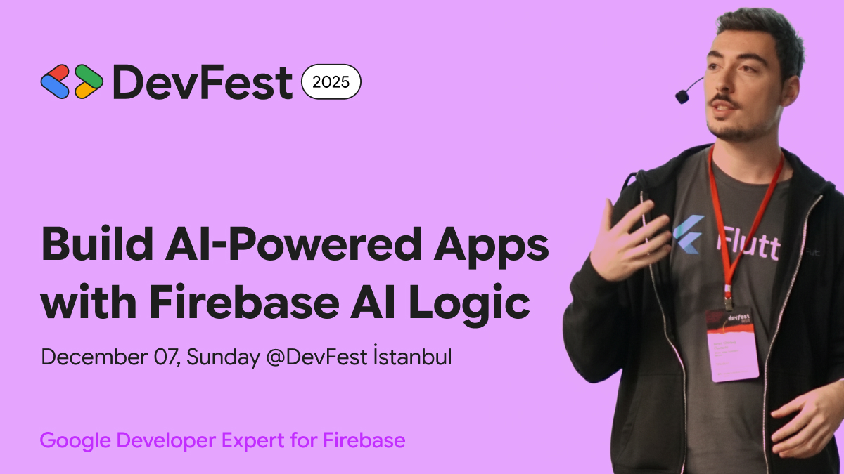 Bu hafta DevFest İstanbul’dayım! 🎙️

Ayrıca yepyeni bir konu ilk kez İstanbul’da:
Build AI-Powered Apps with Firebase AI Logic 🚀

Elimde fazladan biletler var.
İhtiyacı olan öğrencilere dağıtmak istiyorum.

Tek yapmanız gereken beni takip edip bu tweeti RT’lemek.
Sonrasında