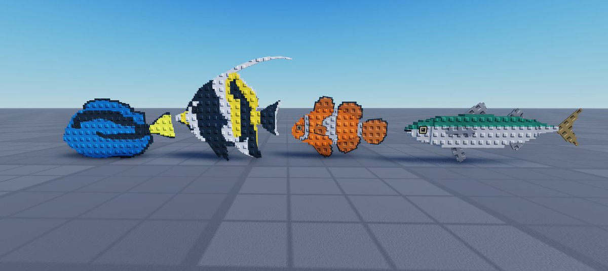 #RobloxDev #ROBLOX 
Made some retro style fish models.