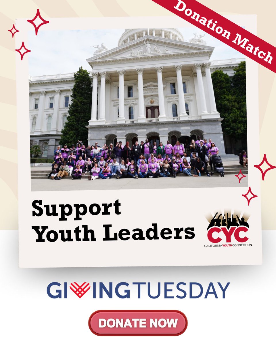 CalYouthConn's tweet image. ❤️Your #GivingTuesday gift powers Day at the Capitol (DAC), our annual statewide conference where #CYC members meet with legislators and turn youth-driven solutions into policy. Thanks to Rize Credit Union, donations will be matched up to $2,000 ➡️givebutter.com/cyc-givingtues…