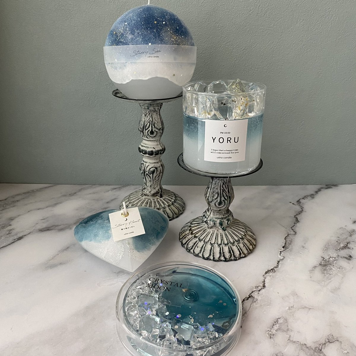 クリスタルムーンキャンドル 横幅 約12.5cm 🕯️12月販売スケジュール🎄🌙 【オンライン販売(base)】 12/14(日)20