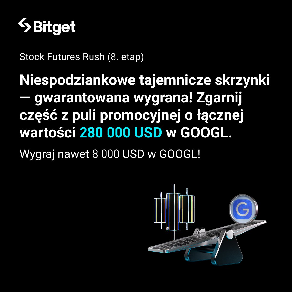 BitgetPL's tweet image. 🚗🚗🚗Wystartował🚗🚗🚗 
💰🇺🇸Stock Futures Rush 8🇺🇸💰

📩Dołącz do puli nagród o wartości 280 000 USD!🎊
💹Handluj kontraktami futures na akcje $TESLA 🚗
🎁Wykonaj zadania, aby zdobyć tajemnicze skrzynki.

⌚️Tylko do 5 grudnia 2025
🔗bitget.com/launchhub/trad…