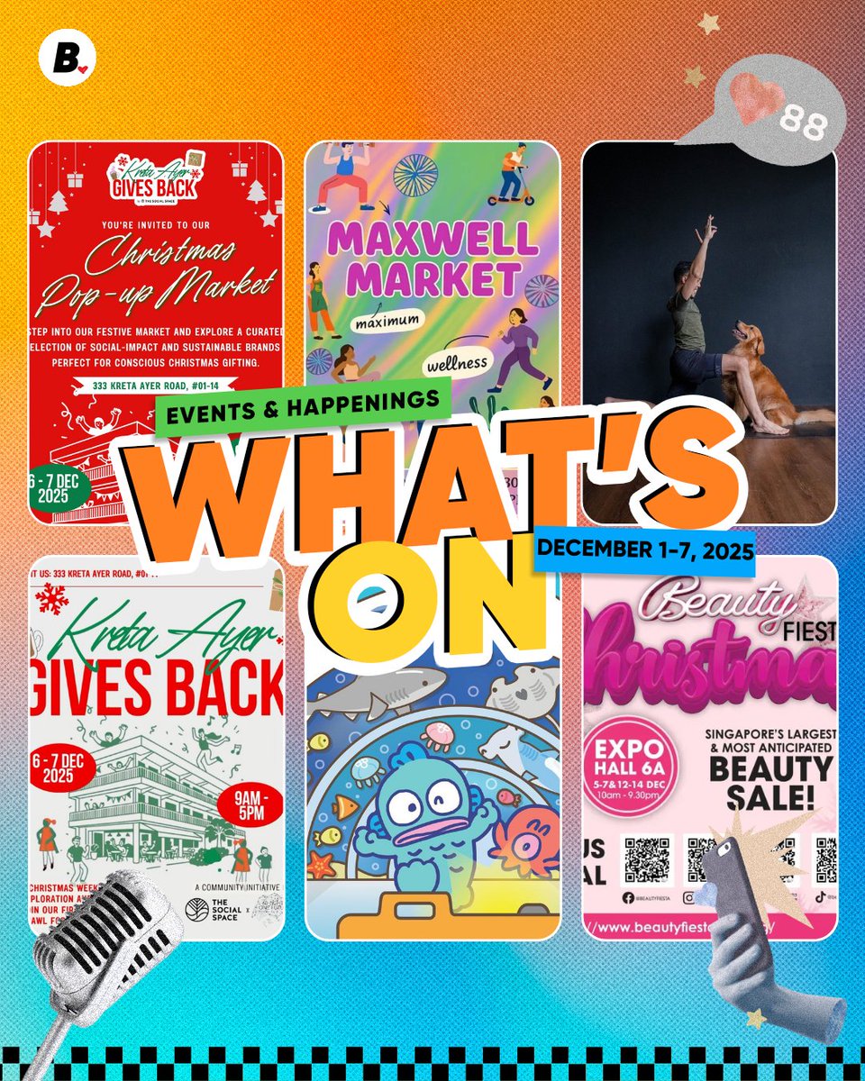 Singapore’s December is packed! 🎉 From Hangyodon Marine Discovery to Beauty Fiesta Christmas and wellness at Maxwell Market — there’s something for everyone. 😍

🔗Full list: thebeat.asia/singapore/the-…

#TheBeatSingapore #WhatsOnSG #SGWeekend #DecemberInSG