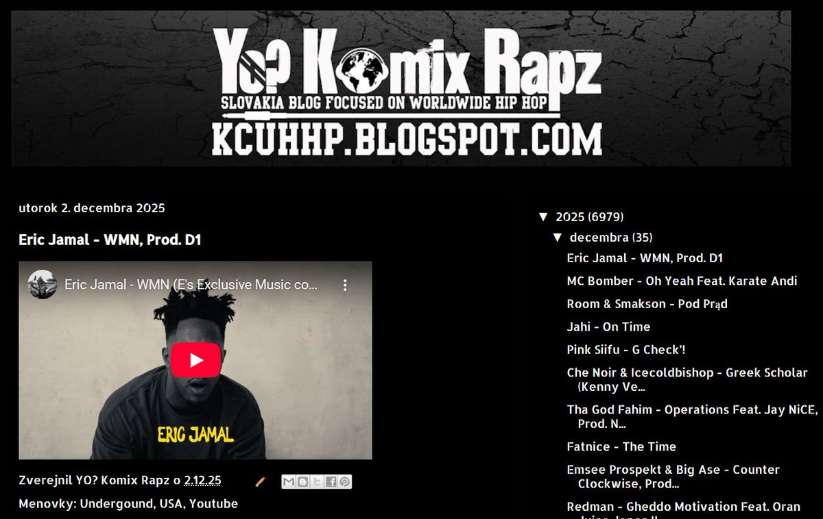 New Video
Eric Jamal - WMN, Prod. D1 kcuhhp.blogspot.com/2025/12/eric-j…