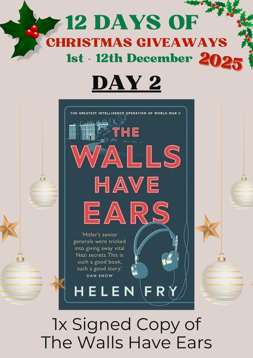 🎄 12 Days of Christmas Giveaways 🎄

🎁 DAY 2 OF 12 🎁

Win 1x Signed Copy of The Walls Have Ears!

To enter this specific giveaway, simply 'Follow' me and 'Like' this post!

Winner chosen at random on 3rd December 8am UK time and the next day's giveaway commences.