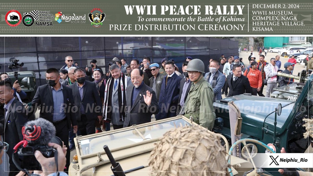 Gave away prizes for the WWII Peace Rally, held to commemorate the Battle of Kohima, at the #HornbillFestival. This meaningful rally pays homage to all who laid down their lives &amp; reaffirms our collective commitment to peace. Congratulations to all participants, esp. the winners.