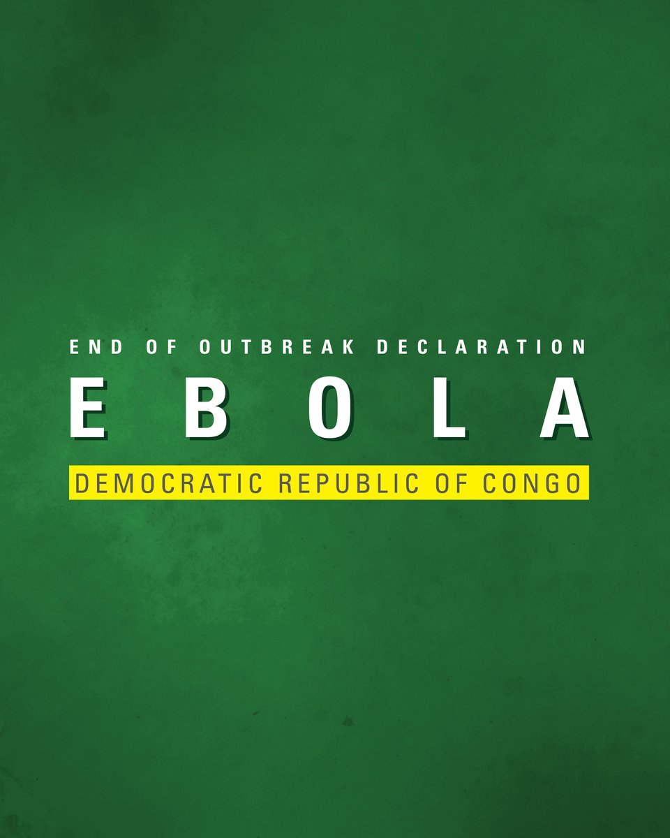 🗞️ BREAKING: Ebola Outbreak in the DRC Declared Over

The Democratic Republic of Congo has officially declared the end of its latest Ebola outbreak after 42 days with no new cases, confirming full containment.

With more than 44,400 people vaccinated and effective treatments such
