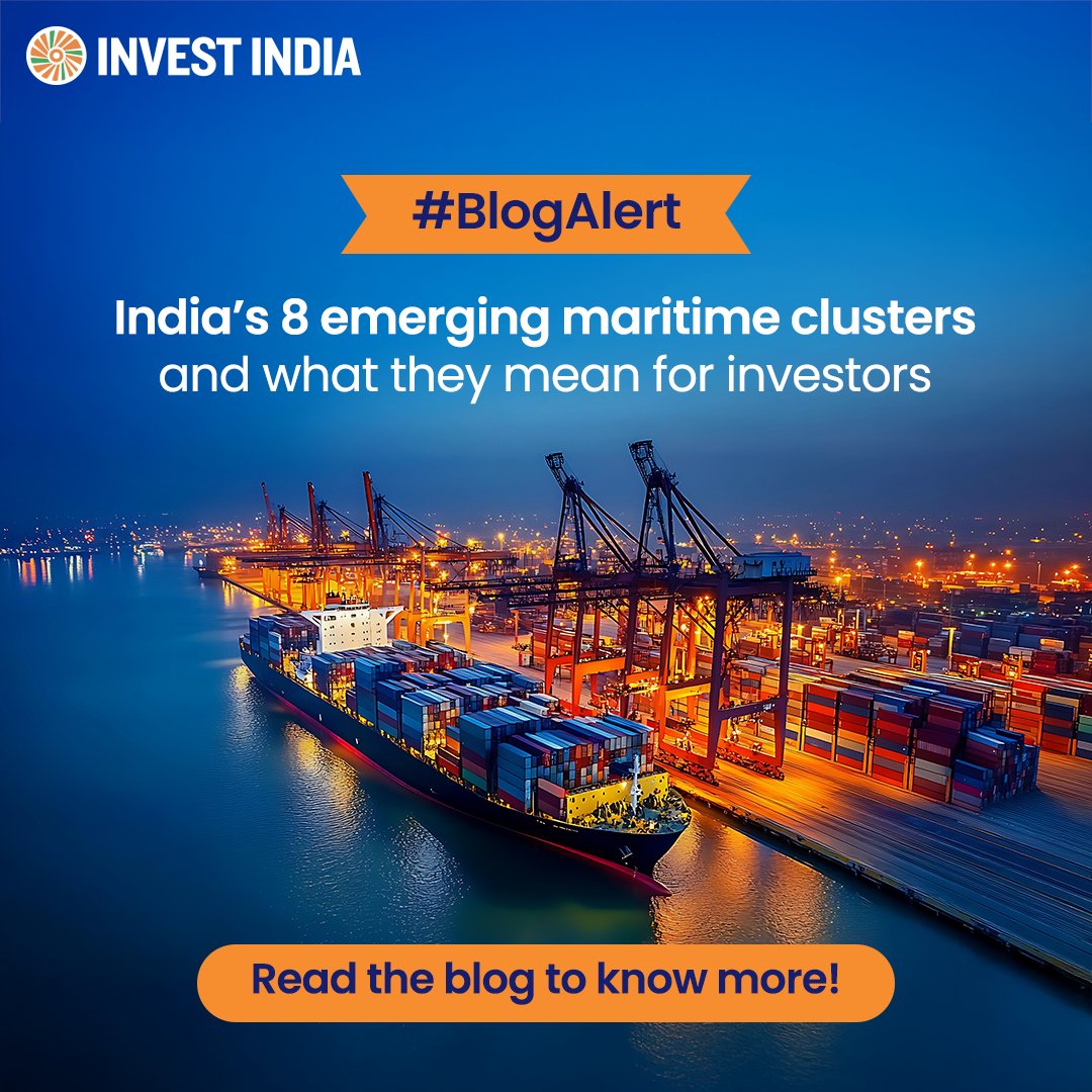 investindia's tweet image. #BlogAlert

#NewIndia’s #maritime clusters are powering port-led growth with integrated logistics, world-class infrastructure and seamless global connectivity.

Discover potential in India’s blue economy: tinyurl.com/Eight-maritime…

@makeinindia