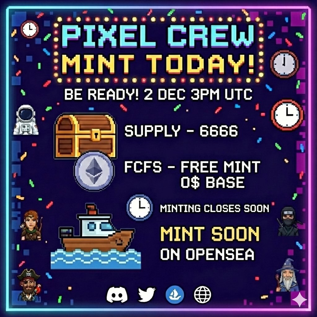 Pixel Crew | FCFS Free Mint tweet media
