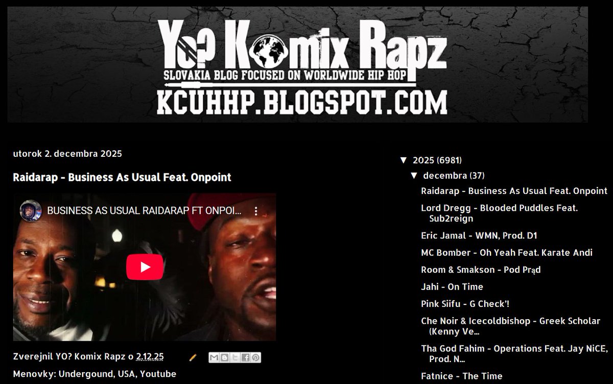 New Video
Raidarap - Business As Usual Feat. Onpoint kcuhhp.blogspot.com/2025/12/raidar…