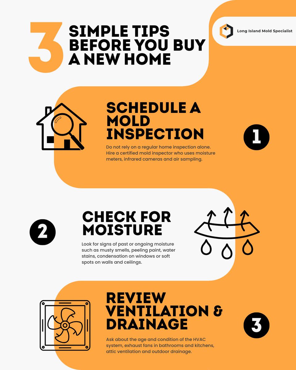 Before you sign those papers, make sure your new home is truly safe.
Moisture, ventilation &amp; hidden mold can turn a dream home into a problem.
Get a certified #moldinspection &amp; move in with confidence.
📞 +(1) 800-340-4890
#HomeBuyingTips #HealthyHomes #LongIslandMoldSpecialist