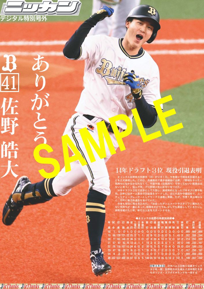 オリックス 更新🆕】 ／ ⚾#佐野皓大 選手が引退を表明📢 投手で入団