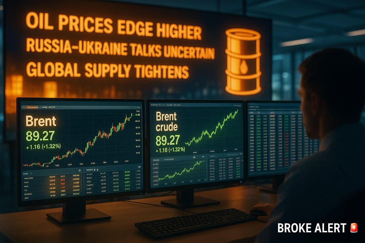 BrokeFicom's tweet photo. BROKE ALERT 🚨
Oil prices ticking up as Russia–Ukraine peace talks wobble and supply uncertainty hits the market. 🛢️📈
Energy traders stressed. https://t.co/2AO9vvj6ac