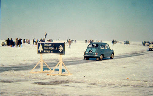 fryskaesthetic's tweet photo. IJsselmeer rally in February 1963. Due to the harsh winter, the entire IJsselmeer was frozen, which led to the idea of organizing a rally on the former Zuiderzee. https://t.co/GRUuU59sBs